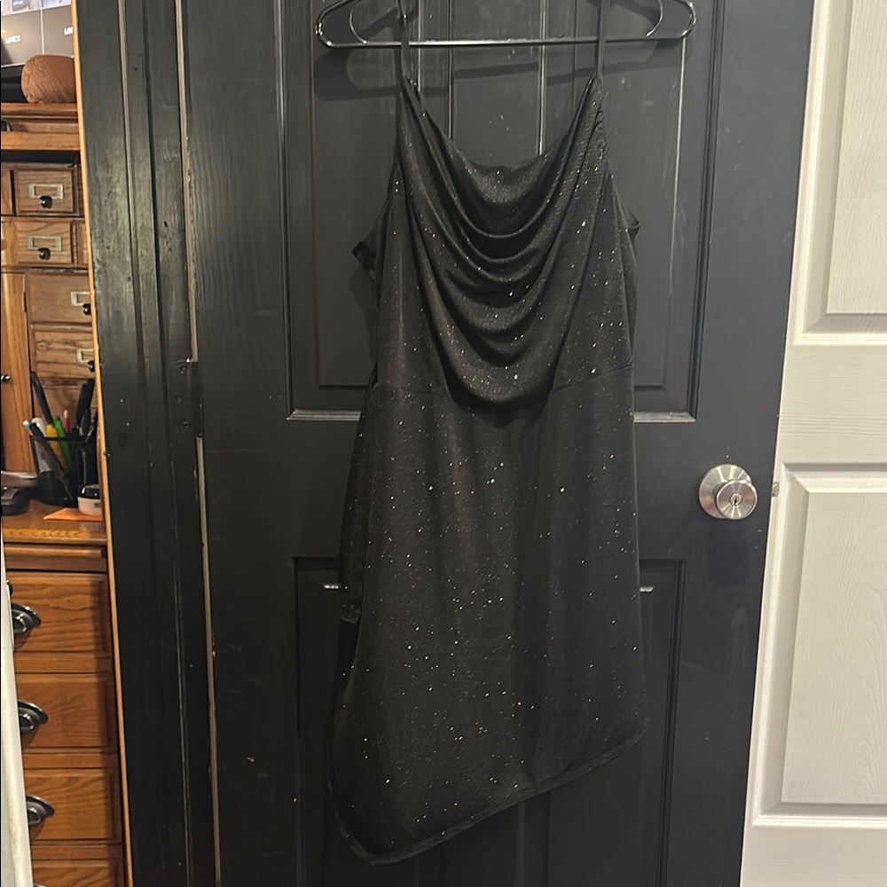 Forever 21 Black Asymmetrical Slip Dress